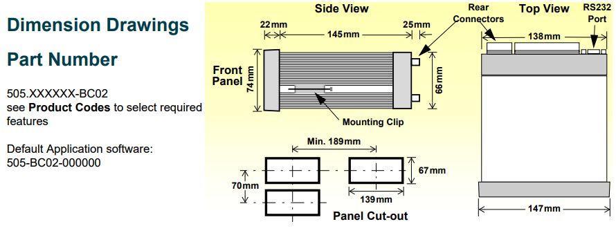 505 BC02 Analogue Input Batch Controller Drawings